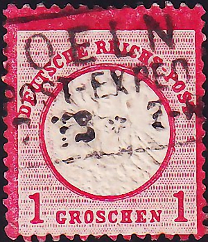 Германия , рейх . 1872 год . Орел, большой щит . Каталог 9,25 фунтов  (1)